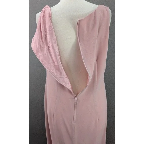 After Dark Prom Gown Slip Maxi Dress Party Pastel Pink Minimalist USA Sz  14 NWT
